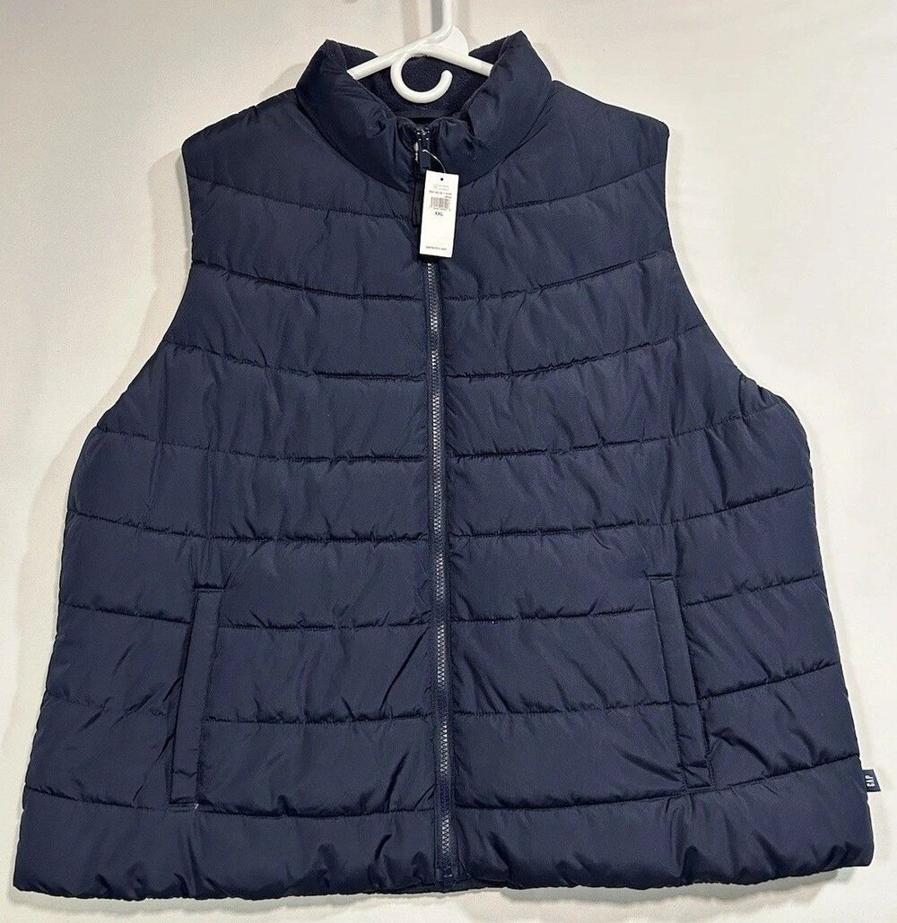 NWT GAP ColdControl Women's XXL Puffer Vest Navy Blue Water Resistant⁠